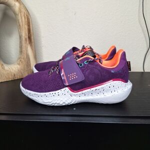 Under Armour Kids Purple and Orange Sneakers